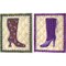Boots Magenta With Roses With Leaves & Boots Purple With Tiny Flowers by Andrea Strongwater 12" x 15" Canvas Wall Art (Set of 2)